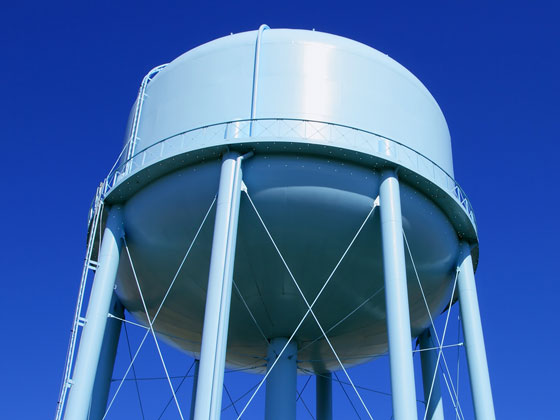 Close up of epoxy-coated water tower